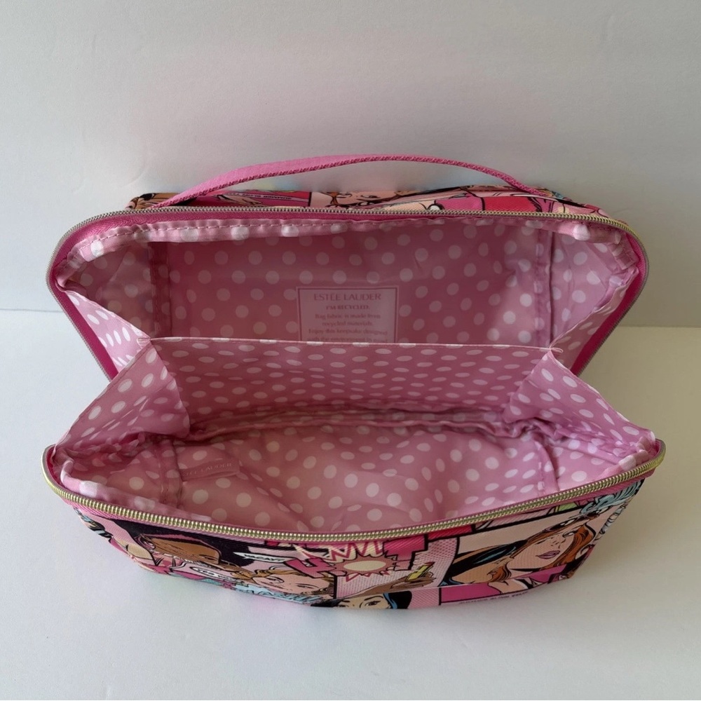 Estee Lauder Pink Comic Print Cosmetic Bag - Picture 8 of 9